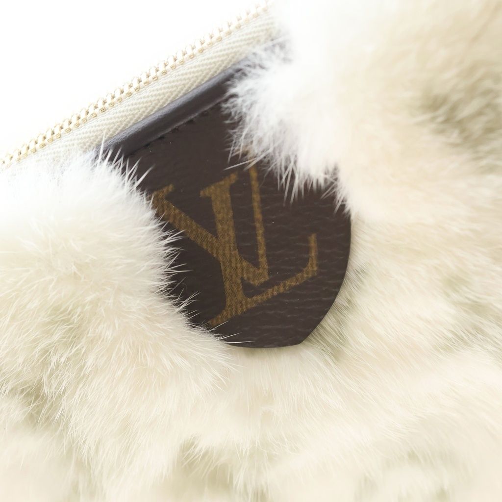 Louis Vuitton Monogram Soft Mink Neo Pochette Mila Shoulder Bag Gold White Brown — view 6