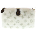 Louis Vuitton Monogram Soft Mink Neo Pochette Mila Shoulder Bag Gold White Brown