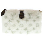 Louis Vuitton Monogram Soft Mink Neo Pochette Mila Shoulder Bag Gold White Brown