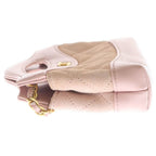 Chanel CC Logo Chain Mini Shoulder Bag Pink Leather Suede Gold — view 3