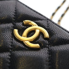 Chanel Mini Camera Bag Chain Black Caviar Leather Gold — view 6
