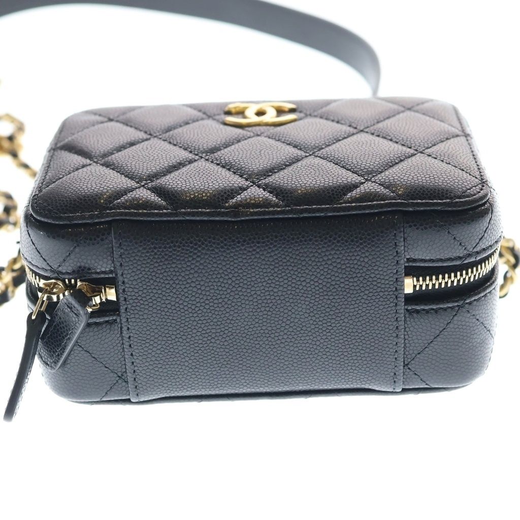 Chanel Mini Camera Bag Chain Black Caviar Leather Gold — view 4