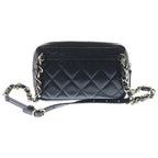 Chanel Quilted Lambskin Leather Shoulder Waist Mini Bag Black Gold 29 — view 2