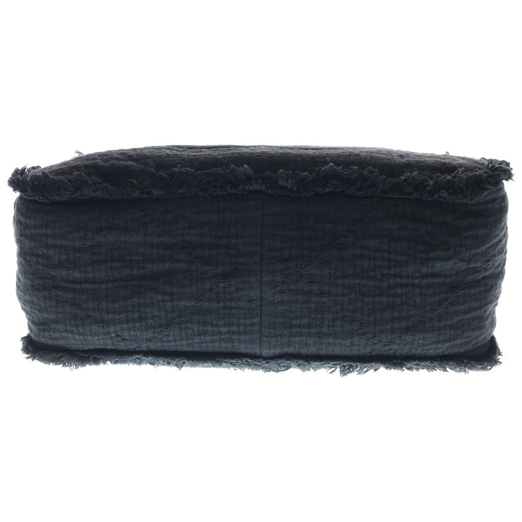 Chanel Deauville Large Chain Tote Black Canvas Silver — view 4