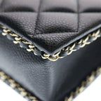 Chanel Evening Chain Mini Shoulder Bag Black Caviar Leather Gold — view 5