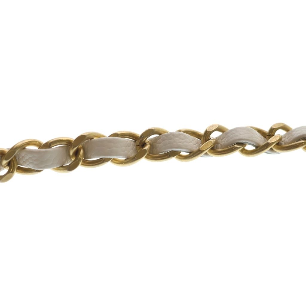 Chanel Quilted Full Flap 2-Way Chain Shoulder Bag White Caviar Leather Gold — view 7