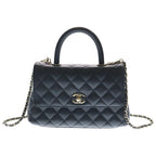 Chanel Coco Handle 24 XS Caviar Leather Gold 2-Way Shoulder Bag Black