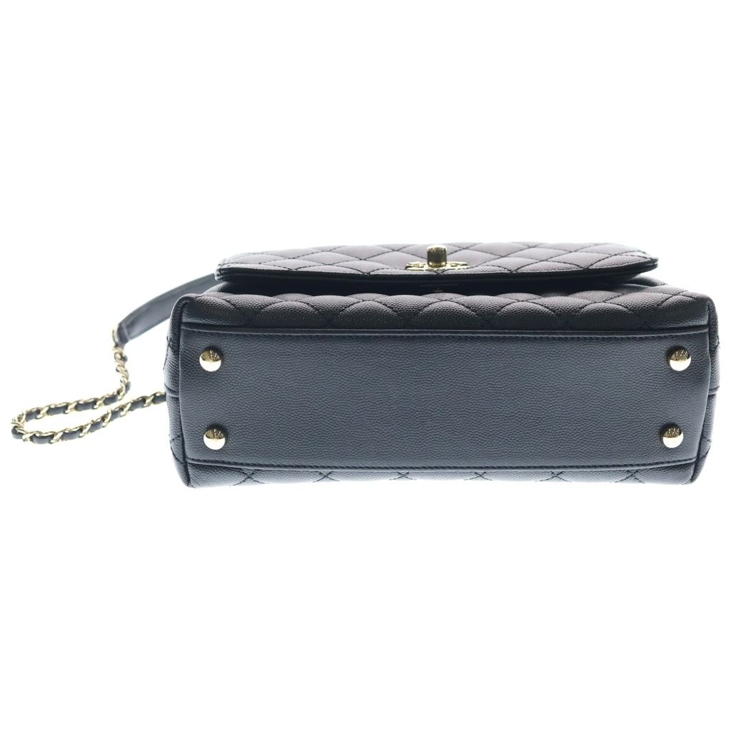 Chanel Coco Handle 24 XS Caviar Leather Gold 2-Way Shoulder Bag Black — view 4
