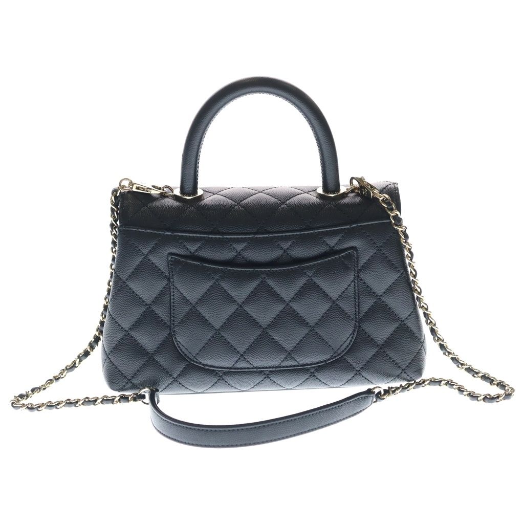 Chanel Coco Handle 24 XS Caviar Leather Gold 2-Way Shoulder Bag Black — view 2