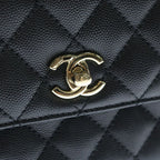 Chanel Coco Handle 24 XS Caviar Leather Gold 2-Way Shoulder Bag Black — view 6