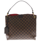 Louis Vuitton Damier Gray Souffle PM Leather Shoulder Bag Brown