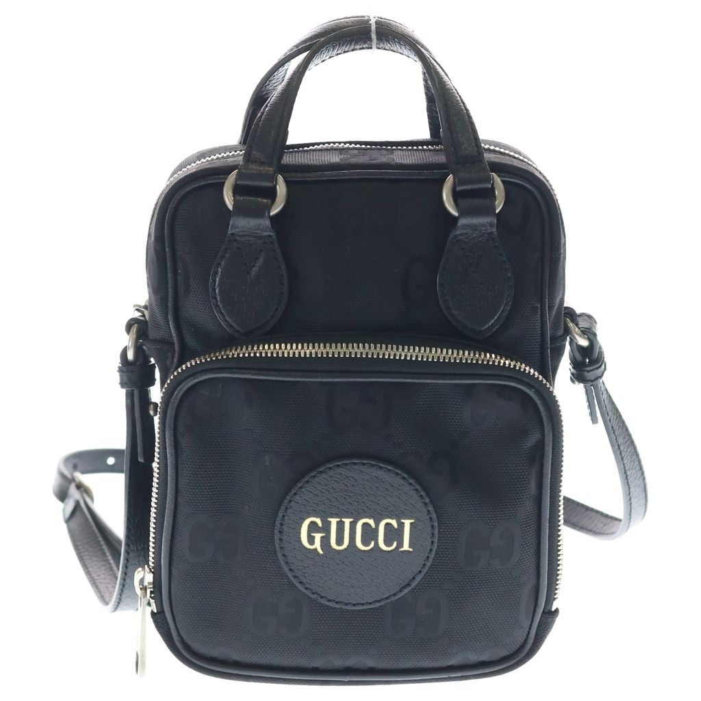 Gucci Off the Grid Logo Leather Patch 2-Way Bag Silver Black