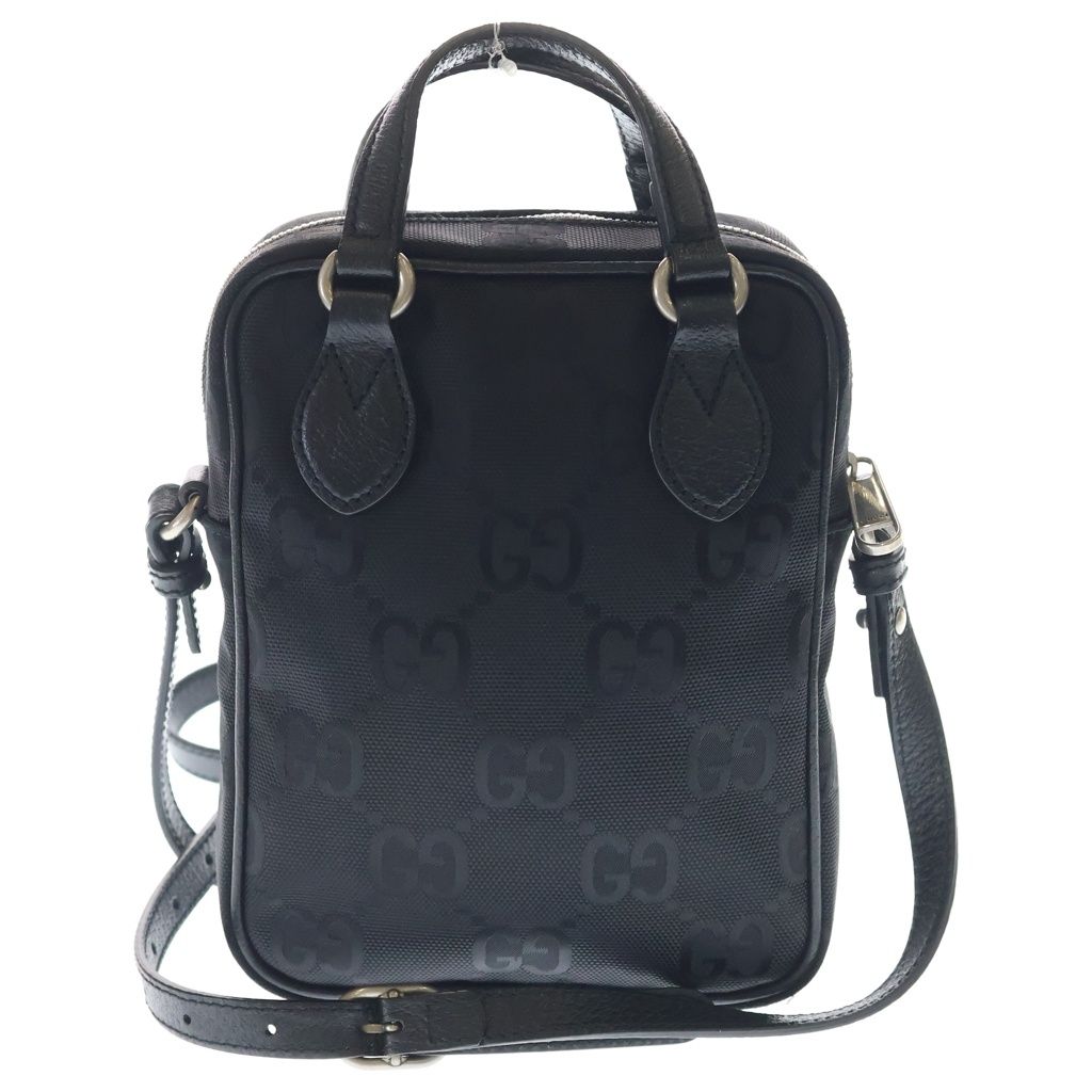 Gucci Off the Grid Logo Leather Patch 2-Way Bag Silver Black — view 2