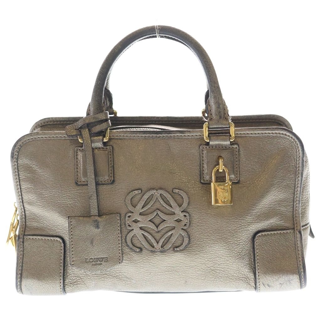 Loewe Amazona 28 Anagram Logo Leather Handbag Gold
