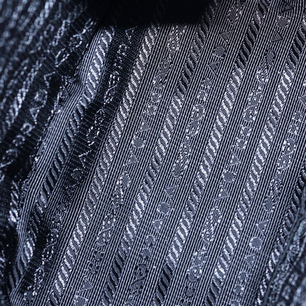 Prada Ri Nylon Triangle Logo Rhinestone Bucket Bag 2-Way Black Silver — view 7