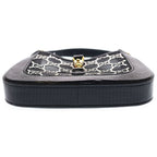Gucci Jackie Mini Bag GG Crystal 2-Way Chain Black Mesh Embossed Leather Gold — view 4