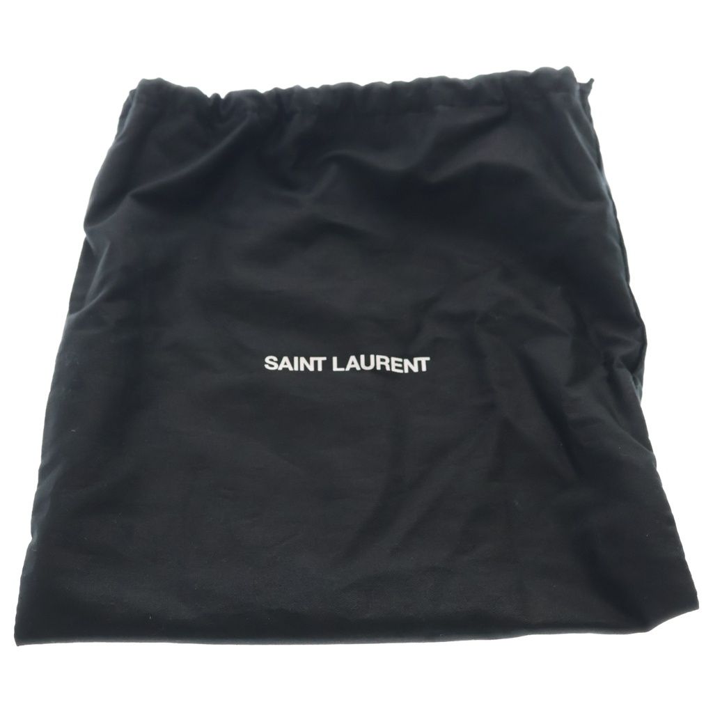 Saint Laurent Paris Cassandra Logo Motif Leather Gold Belt Black — view 6
