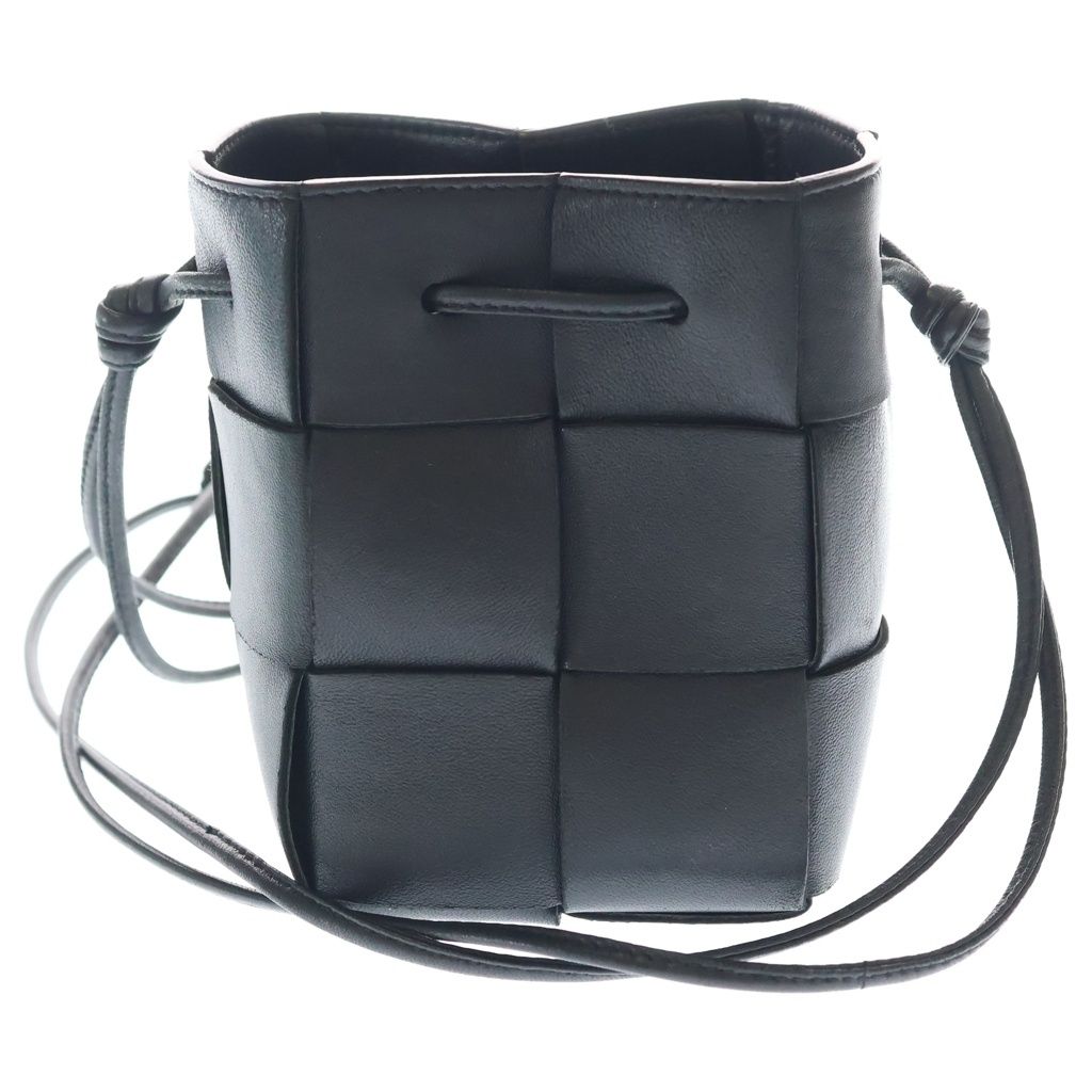 Bottega Veneta Maxi Intrecciato Cassette Mini Bucket Shoulder Bag Leather Black — view 2