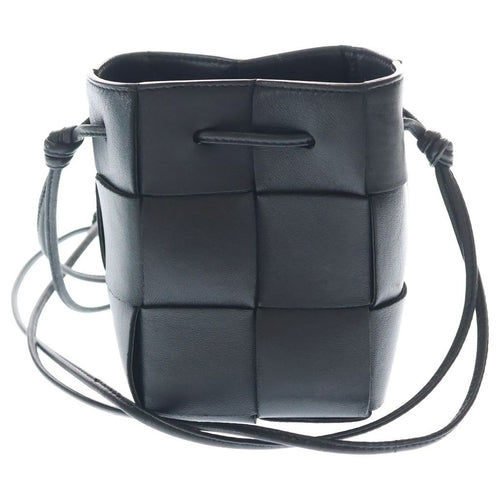 Bottega Veneta Maxi Intrecciato Cassette Mini Bucket Shoulder Bag Leather Black — view 2