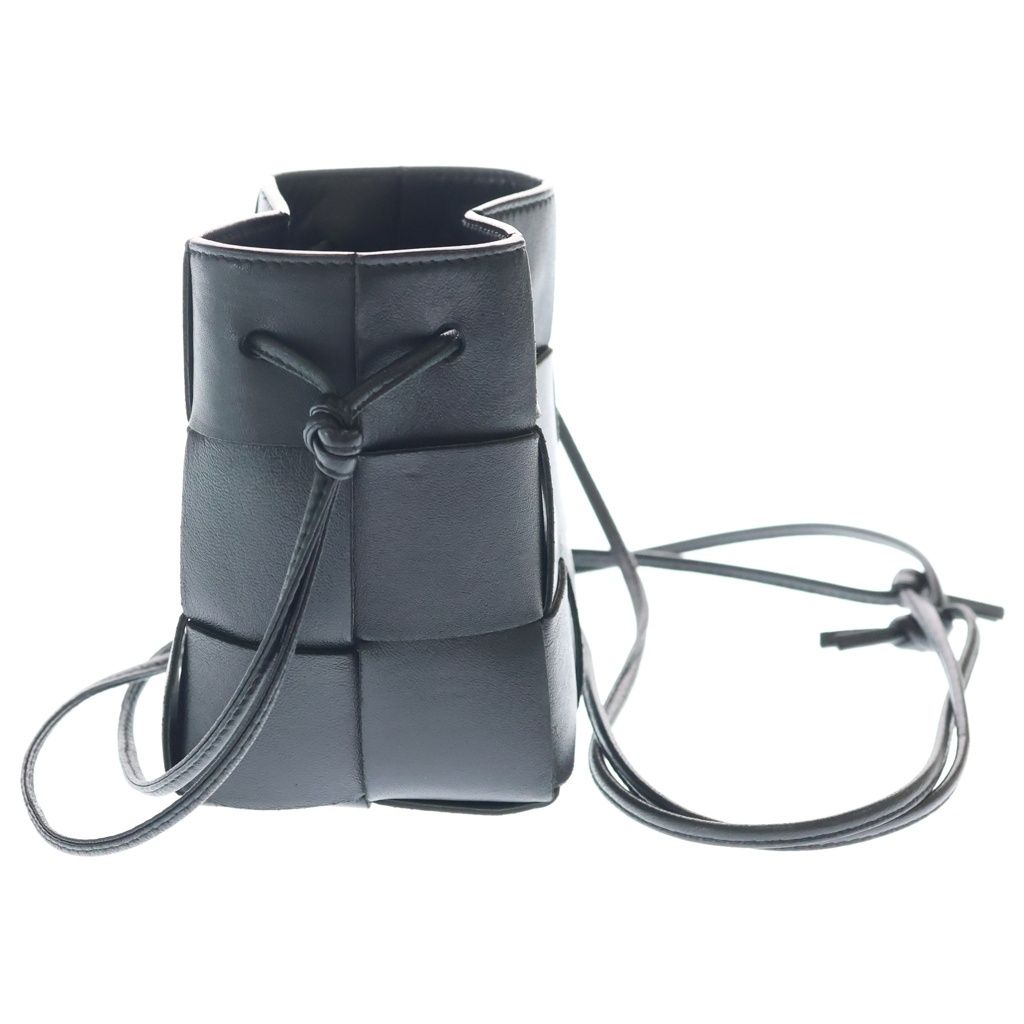 Bottega Veneta Maxi Intrecciato Cassette Mini Bucket Shoulder Bag Leather Black — view 3