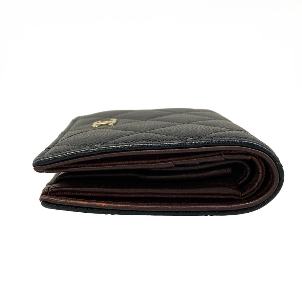 Chanel Bifold Wallet Quilted Black Gold — view 9