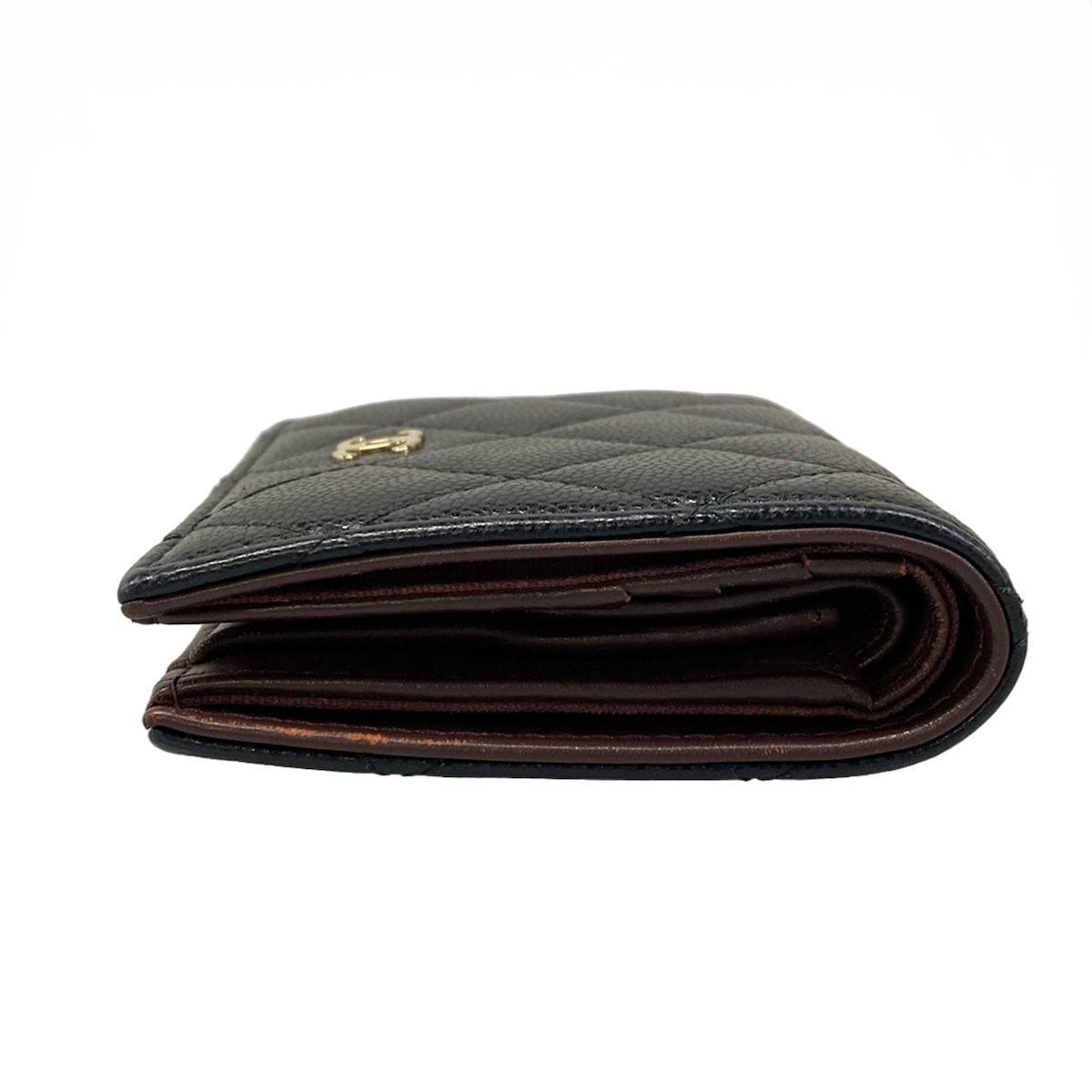 Chanel Bifold Wallet Quilted Black Gold — view 9