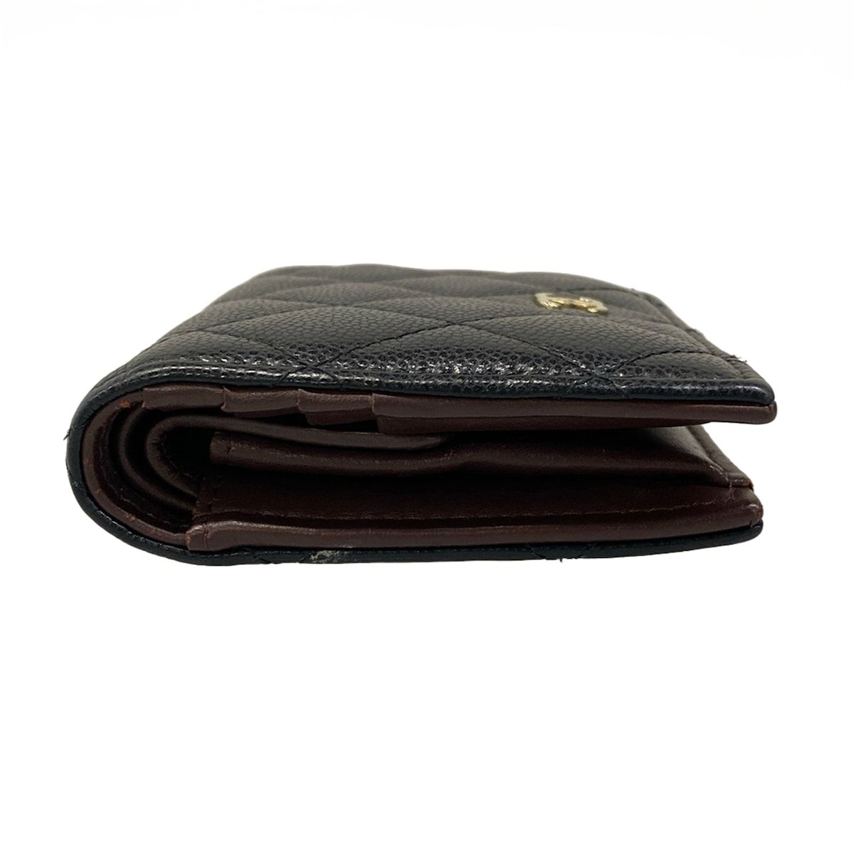 Chanel Bifold Wallet Quilted Black Gold — view 8