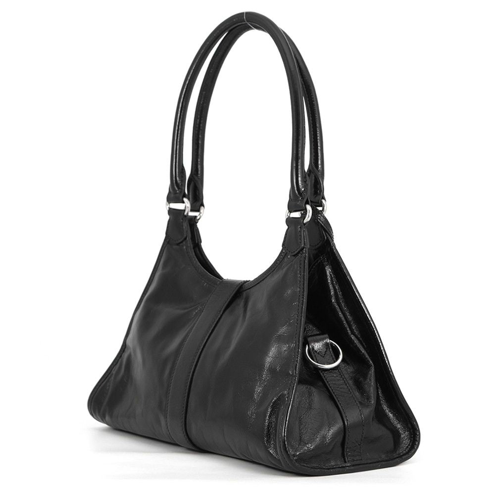 Prada Shoulder Bag Hobo Leather Logo Black — view 2