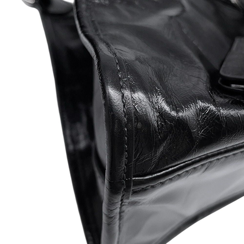 Prada Shoulder Bag Hobo Leather Logo Black — view 9