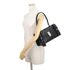 Prada Logo Leather 2-Way Shoulder Bag Black — view 4