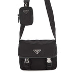 Prada Shoulder Bag Re-Nylon Triangle Logo Black