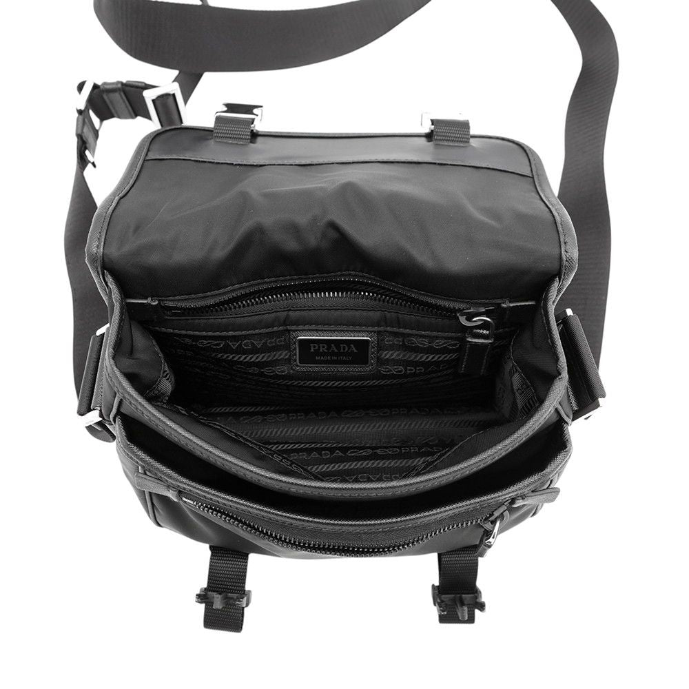 Prada Shoulder Bag Re-Nylon Triangle Logo Black — view 6