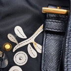 Prada Backpack Nylon Flower Triangle Logo Black — view 7