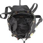 Prada Backpack Nylon Flower Triangle Logo Black — view 5