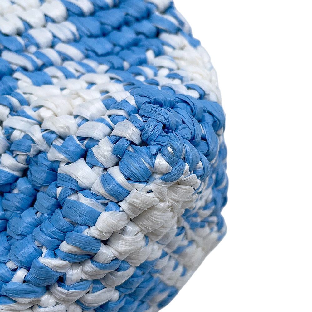 Prada Tote Logo Crochet Small Raffia Handbag — view 6
