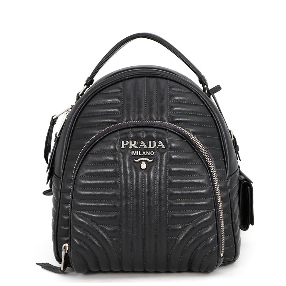 Prada Backpack Diagram Logo Black