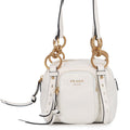 Prada D'ancre Top Handle Mini Dangle Leather Shoulder Bag White