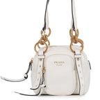 Prada D'ancre Top Handle Mini Dangle Leather Shoulder Bag White