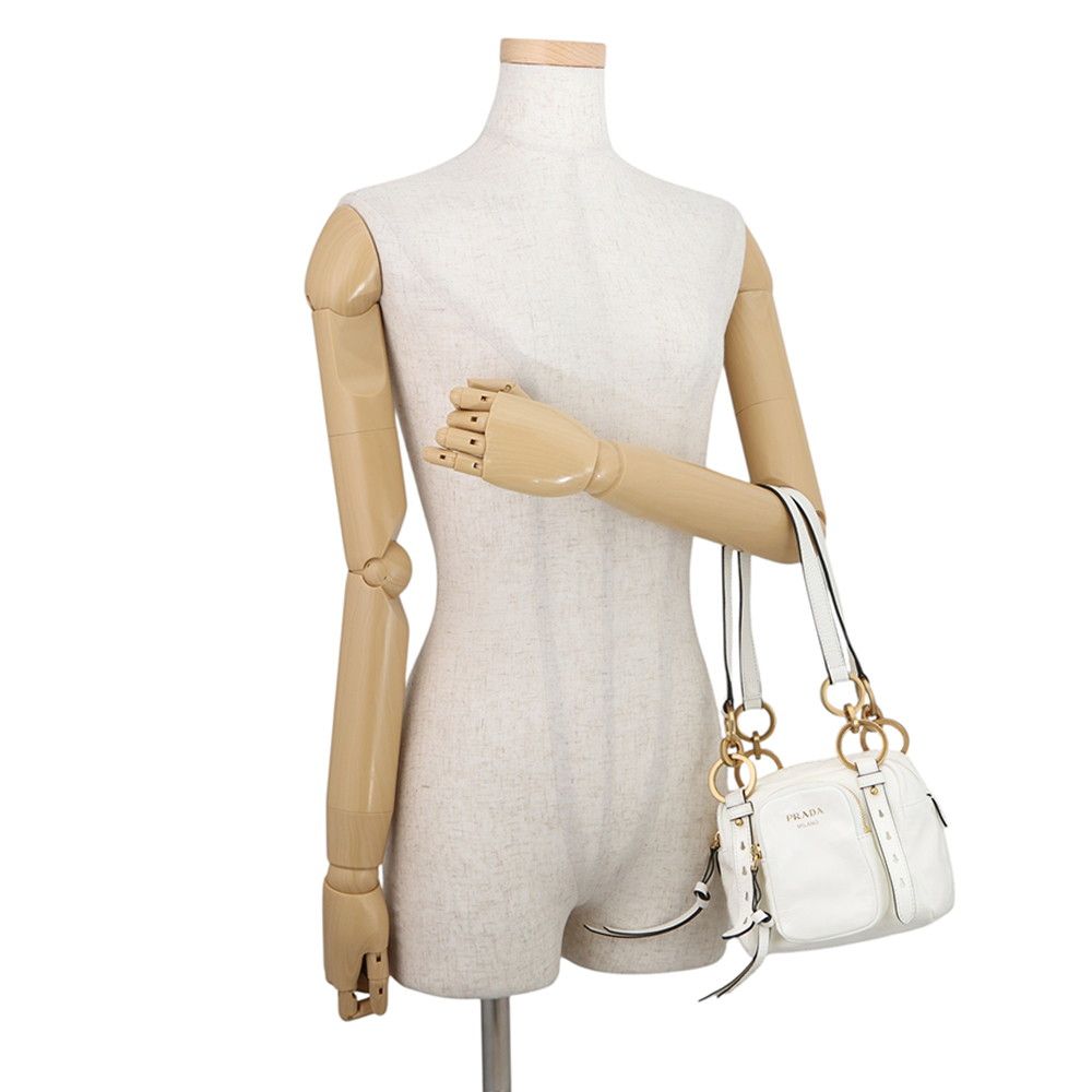 Prada D'ancre Top Handle Mini Dangle Leather Shoulder Bag White — view 4