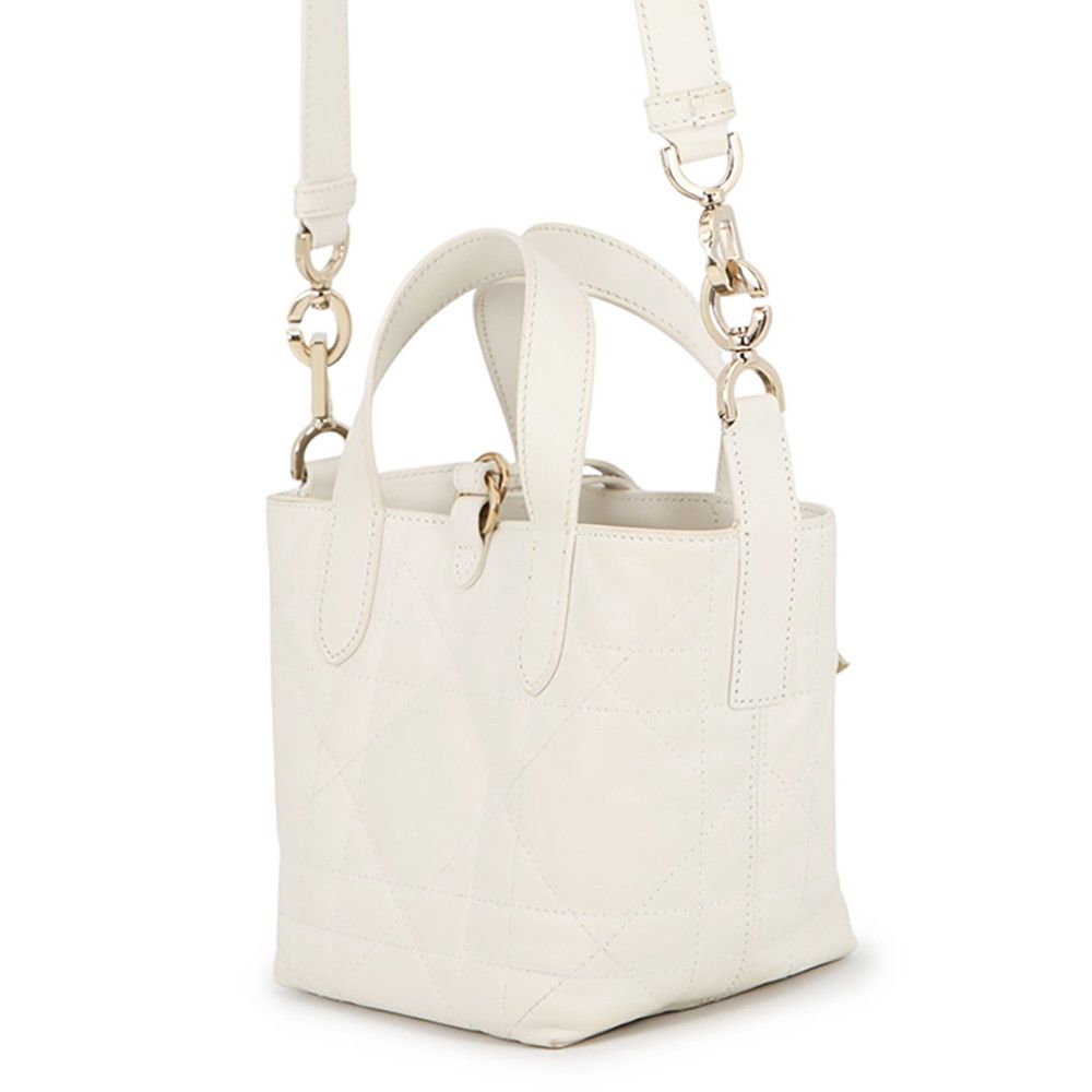 Dior Handbag Macro Cannage Toujour Vertical Tote Nano White — view 3
