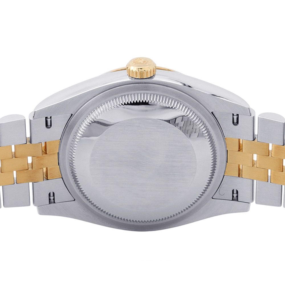 Rolex Datejust 36 SS 18k Yellow Gold Diamond Watch Silver Dial Computer — view 3