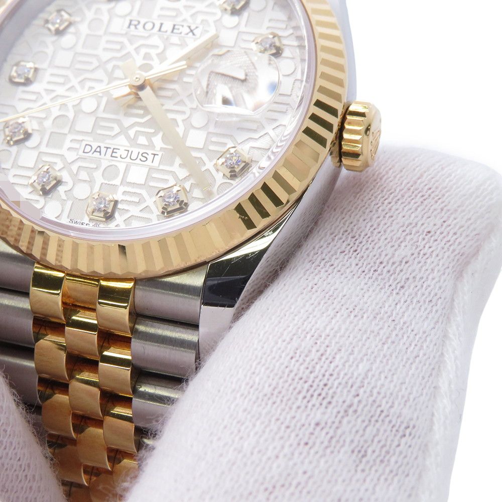 Rolex Datejust 36 SS 18k Yellow Gold Diamond Watch Silver Dial Computer — view 5