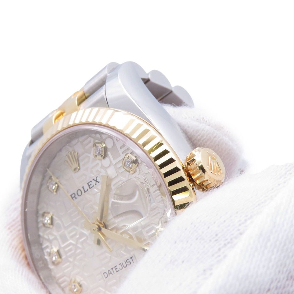 Rolex Datejust 36 SS 18k Yellow Gold Diamond Watch Silver Dial Computer — view 4