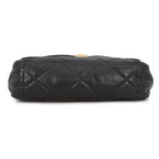 Chanel Chain Shoulder Bag 19 Dizeneuf CC Logo Maxi Shiny Lambskin 2-Way Black — view 3