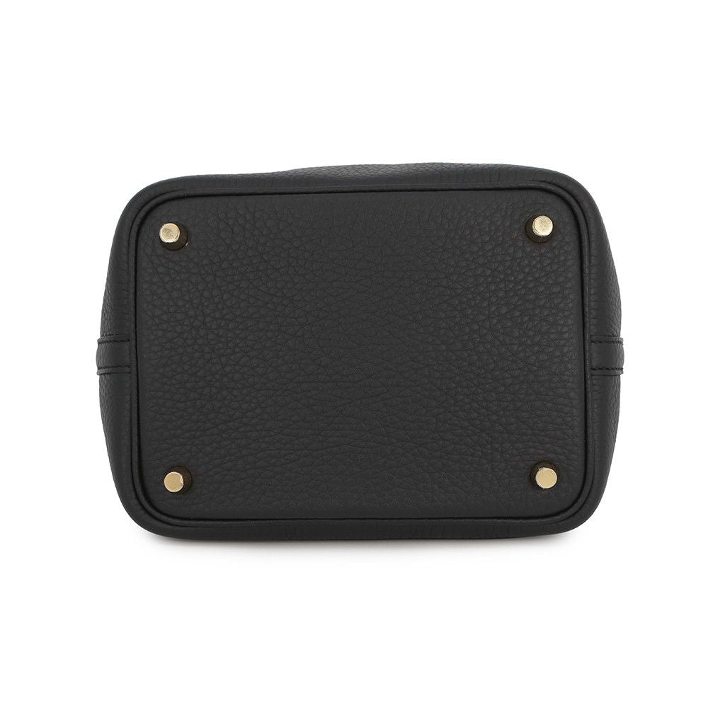 Hermes Handbag Picotin Lock PM Black Gold Taurillon Clemence — view 3
