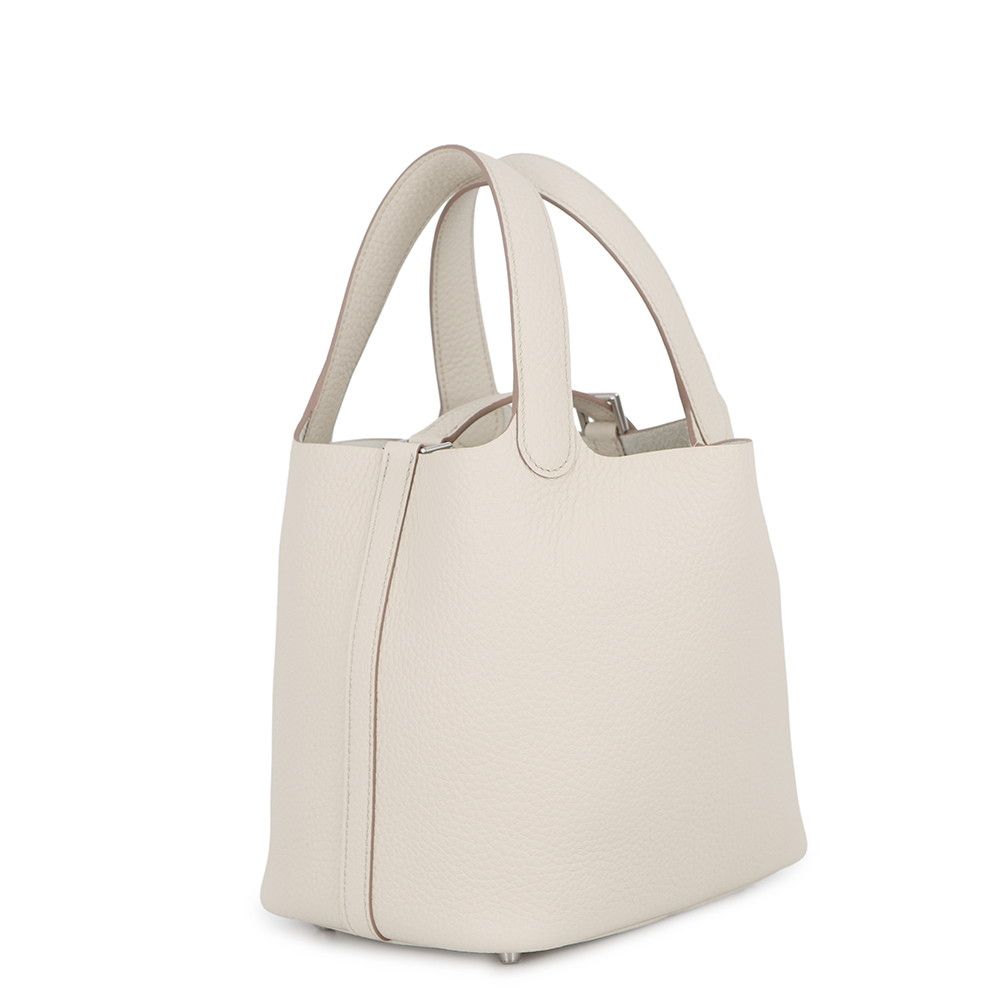 Hermes Handbag Picotin Lock PM Beton Silver Taurillon Clemence Tote — view 2