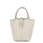Hermes Handbag Picotin Lock PM Beton Silver Taurillon Clemence Tote