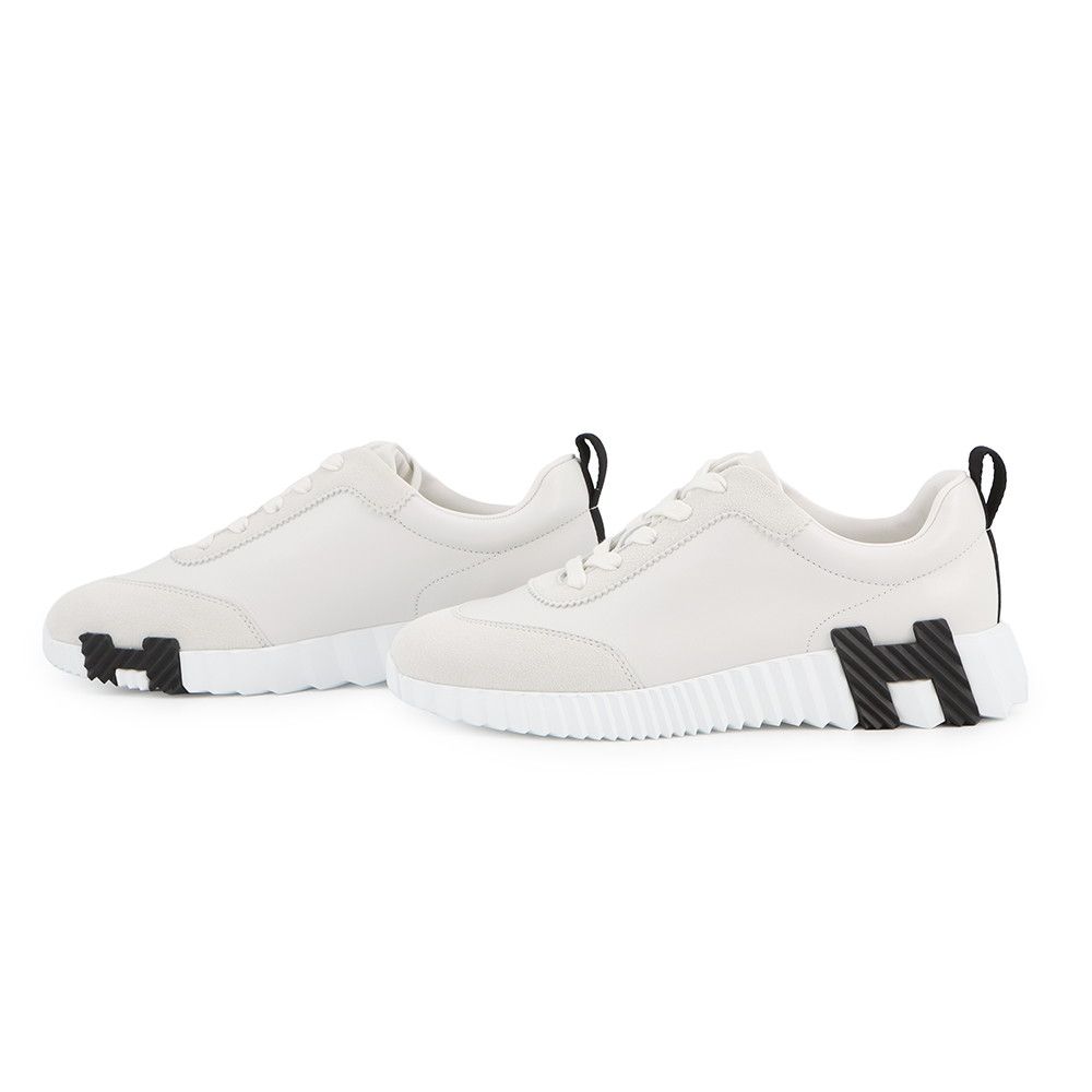 Hermes Sneakers Bouncing Calf Leather Suede 36 Shoes Black White — view 2