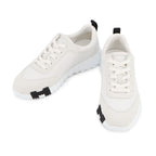 Hermes Sneakers Bouncing Calf Leather Suede 36 Shoes Black White
