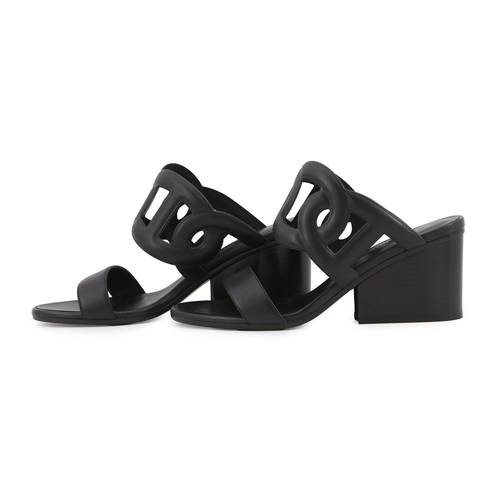 Hermes Sandals Lipari 70 Leather 36 Shoes Black — view 2